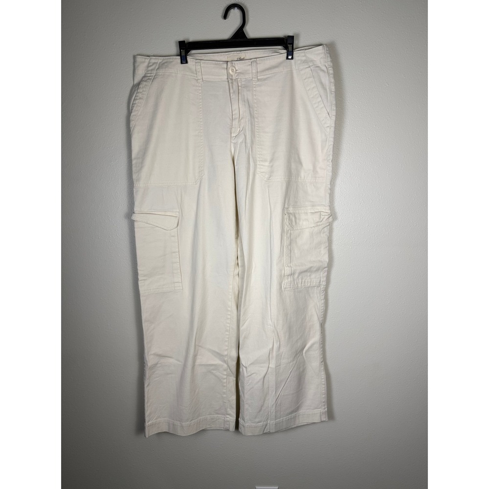 UNIVERSAL THREAD Gorpcore Neutral Cargo Pants Womens 16 Cream Wide Leg Utility